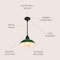 Jonathan Y Jasper 12.3 in. 1-Light Farmhouse Industrial Indoor/Outdoor Iron LED Pendant, Green JYL7611F - alternate 6