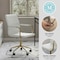 Martha Stewart Taytum Upholstered Office Chair in White/Polished Brass CH-142370-WH-GLD-MS - alternate 8
