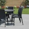 Homeroots Set of Four Black Heavy Duty Plastic Outdoor Stacking Dining Chairs, 4PK 565254 - alternate 5