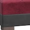 Homeroots 52" Burgundy and Brown Microfiber And Faux Leather Tufted Storage Ottoman 608888 - alternate 4