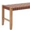 Homeroots 48in Brown Faux Leather and Solid Wood Upholstered Bench 668865 - alternate 5