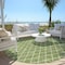 Homeroots 8' Green And Ivory Round Geometric Washable Indoor Outdoor Area Rug 596101 - alternate 6