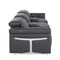 Homeroots 126" Dark Gray Top Grain Leather Reclining Metal USB Sofa 720367 - alternate 4