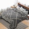 Homeroots Charcoal and Off White Geometric Queen Cotton Coverlet With Fringe 548242 - alternate 8