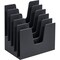 Acrimet 5 Section Incline File Sorter Desk Organizer Rack for Office Desktop Plastic Black Color 225.1 - alternate 1