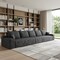 Homeroots 168" Black Corduroy Modular Compression Foam Sofa With Toss Pillows 712976 - alternate 4