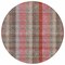 Homeroots 8' Red Pink And Pewter Round Plaid Washable Indoor Outdoor Area Rug 614001 - alternate 6