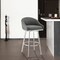 Armen Living Eleanor 30in Swivel Bar Stool in Brushed Stainless Steel with Gray Faux Leather LCELBABSGRY30 - alternate 5
