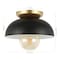 Jonathan Y Paulina 8.5" 1-Light Classic Industrial Iron LED Flush Mount, Black/Gold Painting JYL1327A - alternate 8