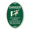 Signmission Danger Not A Pedestrian Walkway Gate Comes Do, 12 In X 18 In Architectural, Heavy Gauge Aluminum A-OV-G-1218-9985 - alternate 1