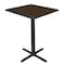 Regency Square Cain Medium X-Base Cafe Table, 36 in W, 36 in L, Neo Walnut TCB3636NW - alternate 1