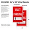 Signmission Valet Parking With Price, Vinyl Decals Only 24 Inch x 36 Inch, Vinyl Decal, 2PK DSB-2436-2PACK-Valet Parking With Price - alternate 2