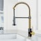 Vigo Edison Single Handle Pull-Down Sprayer Kitchen Faucet in Matte Brushed Gold and Matte Black VG02001MGMB - alternate 1