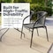 Flash Furniture Square Table Set, Aluminum, Glass, Metal, Plastic, Rattan, Clear TLH-073SQ-037BK2-GG - alternate 12