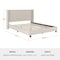 Martha Stewart Kay Queen Upholstered Platform Bed w/Channel Stitched Wingback Headboard/Cushioned Siderails, Beige TW-3WDB03B-Q-BG-MS - alternate 6