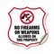 Signmission No Guns Shield Sign No Firearms Or Weapo, 12 Inch X 12 Inch, Vinyl Decal SHI-D-12-395 - alternate 1
