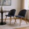 Homeroots Set of Two Charcoal and Brown Upholstered Velvet Dining Side Chairs, 2PK 568026 - alternate 7