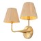 Jonathan Y Malaya 16" 2-Light Bohemian Coastal Metal Pleated Paper Shade LED Vanity Light, Beige/Brass Gold JYL1615A - alternate 7