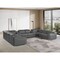 Homeroots Dark Gray Italian Leather Power Reclining U Shaped Ten Piece Corner Sectional With Console 632581 - alternate 6