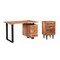Homeroots 54" Brown and Black Solid Wood and Metal Writing Desk and Bookshelf Set With Three Drawers 634362 - alternate 1