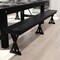 Flash Furniture HERCULES 8FT x 12in Black Wash Antique Solid Pine Farmhouse Folding Bench w/Foldable Locking X-Legs XA-B-96X12-L-XLEGS-BW-GG - alternate 7