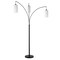 Homeroots 83" Black Three Light Torchiere Floor Lamp With White Frosted Glass Drum Shade 523350 - alternate 7