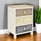 Homeroots 19in White Gray and Natural Distressed Accent Cabinet With Three Drawers 379823 - alternate 5