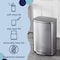 Happimess Connor Rectangular 13.2-Gallon Trash Can w/ Soft-Close Lid and FREE Mini Trash Can, Platinum Silver HPM1006A - alternate 5