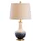 Jonathan Y Gradient 25" Ceramic/Brass LED Table Lamp, White/Navy JYL3019A - alternate 1