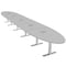 Skutchi Designs 20 Person Conference Table With Power Unit | 22' Oval Table | Harmony Series HAR-OVL-48X264-T-U779-ESIL - alternate 1