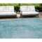 Homeroots 10' X 14' Aqua Teal Blue And Gray Abstract Washable Indoor Outdoor Area Rug 587259 - alternate 1