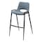 Homeroots Set of Two 30" Blue And Black Faux Leather And Steel Low Back Bar Height Bar Chairs 555659 - alternate 1