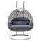 Leisuremod Mendoza Light Grey Wicker Hanging 2 person Egg Swing Chair with Cahrcoal Cushions MSCLGR-53CBU - alternate 8