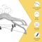 Lifemaster Velvet Skirt Hangers, Adjustable Clips, 360 Deg Swivel Hook, Non-Slip, Holds 10 lbs, White, 50PK LMVSH50WH - alternate 8