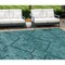 Homeroots 9' X 12' Teal Blue And Aqua Floral Washable Indoor Outdoor Area Rug 588916 - alternate 1