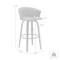 Armen Living Diana 26in Swivel Black Wood Counter Stool in Gray Faux Leather LCDIBABLKGRY26 - alternate 4