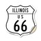 Signmission Illinois Route Marker Shield Sign Us 66, 18 Inch X 18 Inch, Vinyl Decal SHI-D-18-382 - alternate 1
