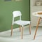 Fabulaxe Modern Plastic Dining Chair Open Back with Beech Wood Legs, White QI004222.WT - alternate 9