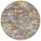 Homeroots 8' Gold Blue And Brown Round Floral Washable Indoor Outdoor Area Rug 604152 - alternate 9