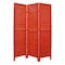 Homeroots 67" Red Wood Folding Three Panel Screen Room Divider 274706 - alternate 1