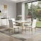 Homeroots Set of Four White and Gold Faux Leather and Metal Dining Side Chairs, 4PK 719653 - alternate 4