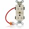 Leviton Straight Blade Receptacle, 5-20R, 20 A, 125V AC, Flush Mount, Self-Grounded MT563-SCT - alternate 1