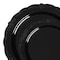 Smarty Had A Party Black Vintage Rim Round Plastic Dinnerware Value Set (120 Dinner Plates + 120 Salad Plates), 240PK 860BVP-CASE - alternate 7