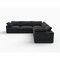 Homeroots Black Linen Blend Modular L Shaped Five Piece Corner Sectional 716929 - alternate 4