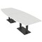 Skutchi Designs Boat Conference Table With Power Unit, 48 in W, 120 in L, White HAR-BOT-48x120-DOU.BK-WA7976-NA - alternate 1
