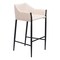 Homeroots 30" Beige And Black Fabric And Steel Bar Height Bar Chair 555670 - alternate 7