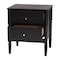 Baxton Studio Lucera Mid-Century Black 2-Drawer Bobbin Nightstand 257-14122-ZORO - alternate 9