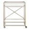 Homeroots Nickel Steel And Glass Rolling Bar Cart 530452 - alternate 8