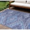 Homeroots 8' X 10' Navy Blue Charcoal And Gray Southwestern Washable Indoor Outdoor Area Rug 603554 - alternate 1