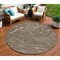 Homeroots 8' Brown And Ivory Round Abstract Washable Indoor Outdoor Area Rug 601040 - alternate 1
